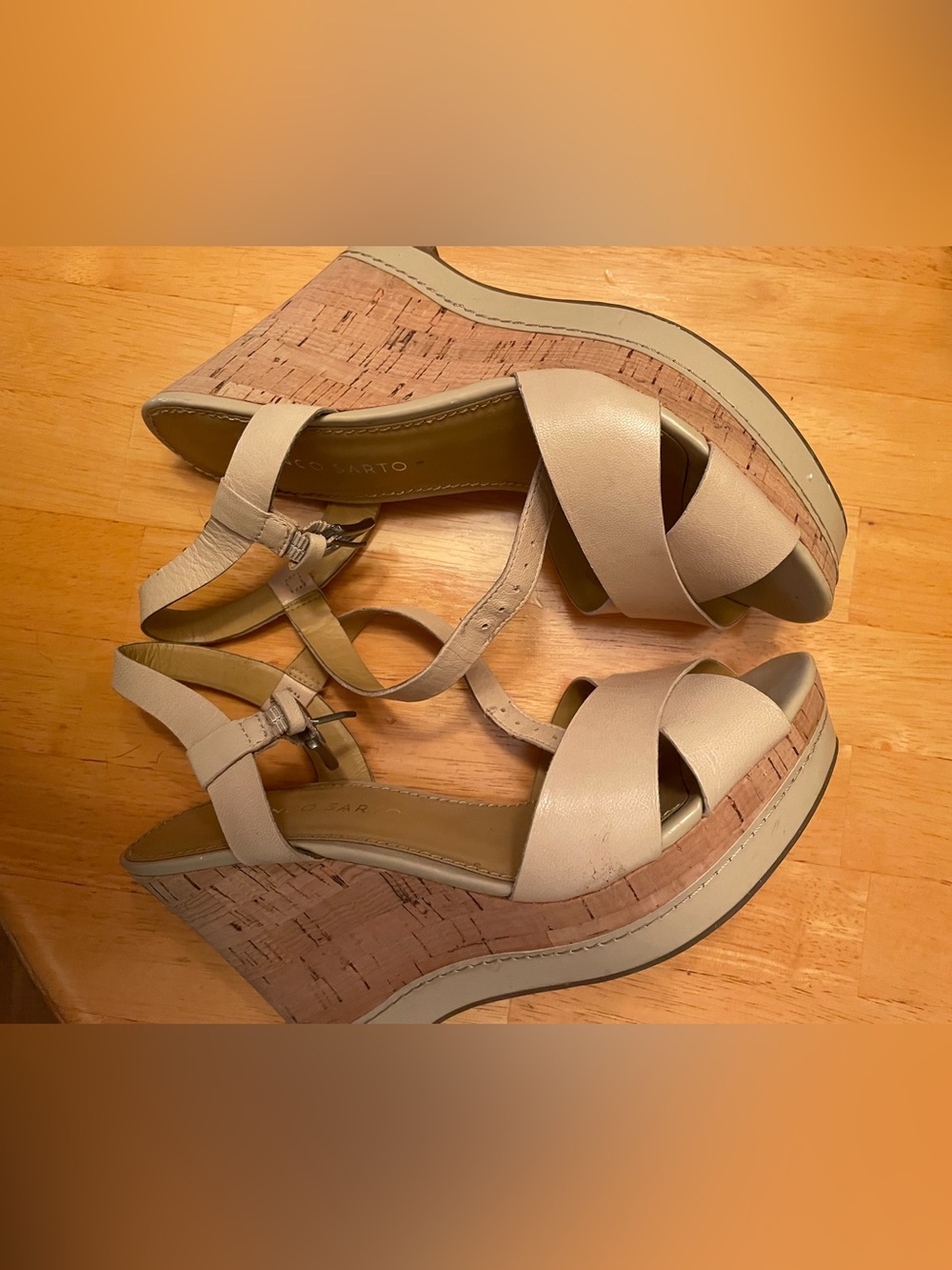 Franco Sarto cork wedge size 7